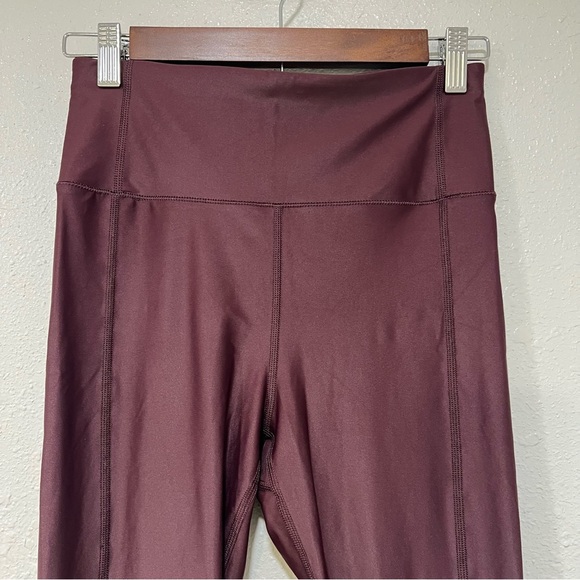 Sweaty Betty Shine High Waisted Size Small Leggings SB4815 Maroon Full Length - Picture 2 of 7